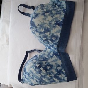 Victoria Secret Pink blue/white bra sz 36DDD